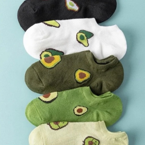 NWT Set of 5 Pairs of Fun Avocado No Show Socks! - Picture 4 of 5